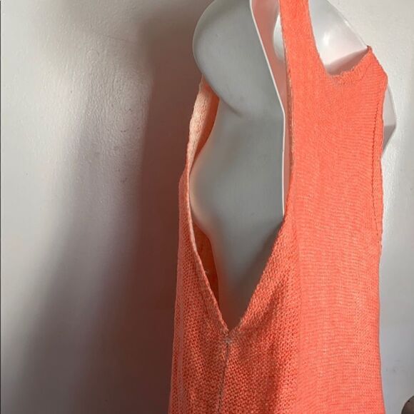 TOBI Neón Orange Cable Knit Tank Top-S - Picture 4 of 6